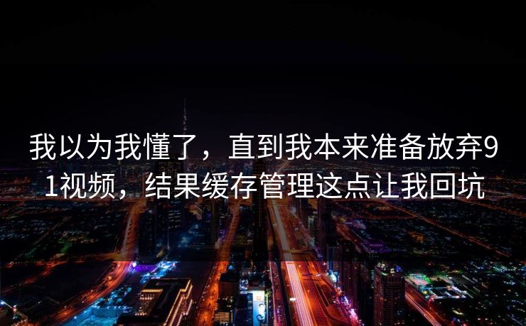 我以为我懂了，直到我本来准备放弃91视频，结果缓存管理这点让我回坑